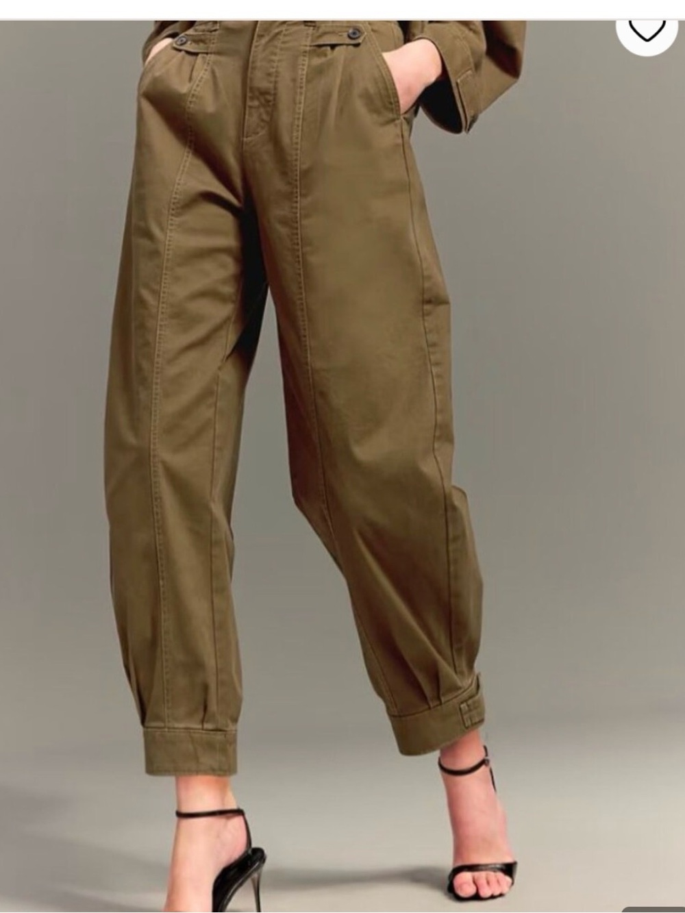 NWT Old Navy x Christopher John Rogers High-Waisted Barrel Pants in Dark Lichen